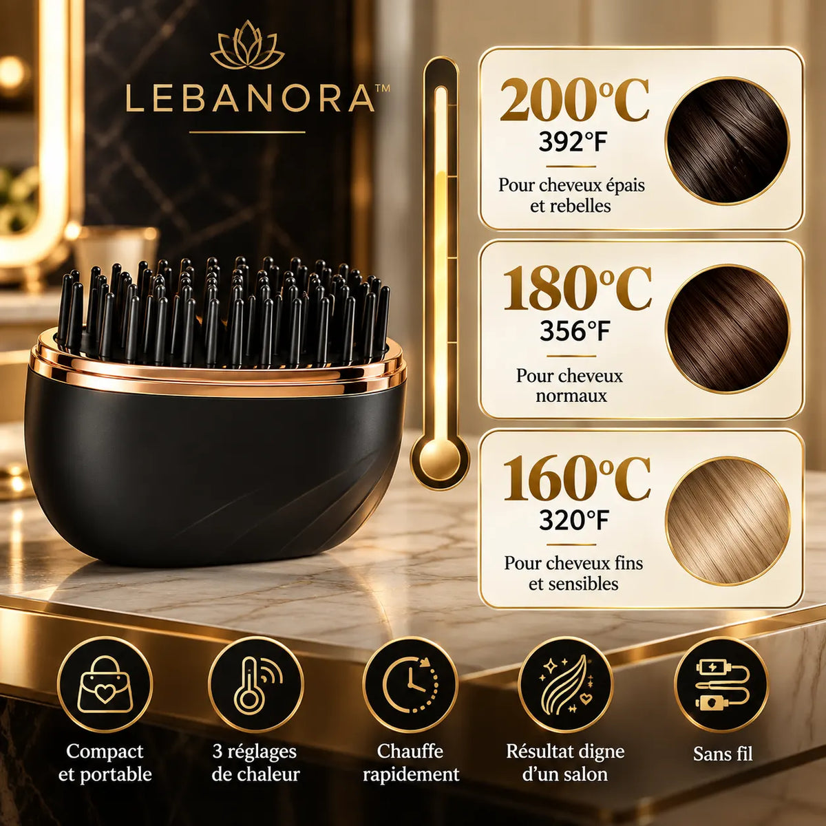 Lebanora™ Brosse Lissante Professionnelle