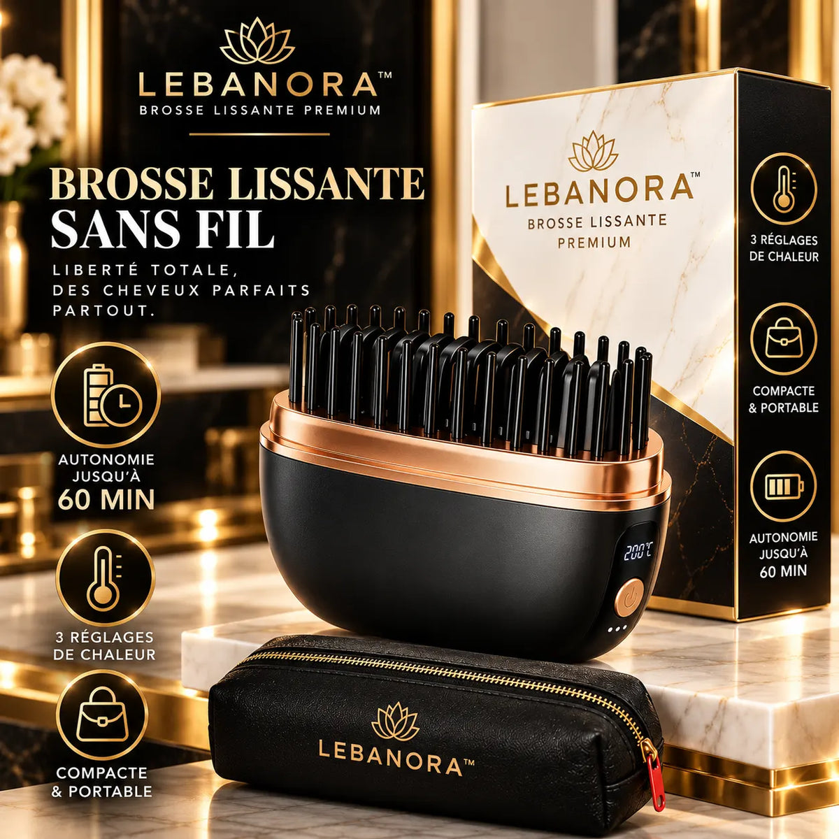 Lebanora™ Brosse Lissante Professionnelle